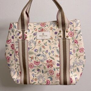 Minton Cream Floral Mini Tote style Hand bag